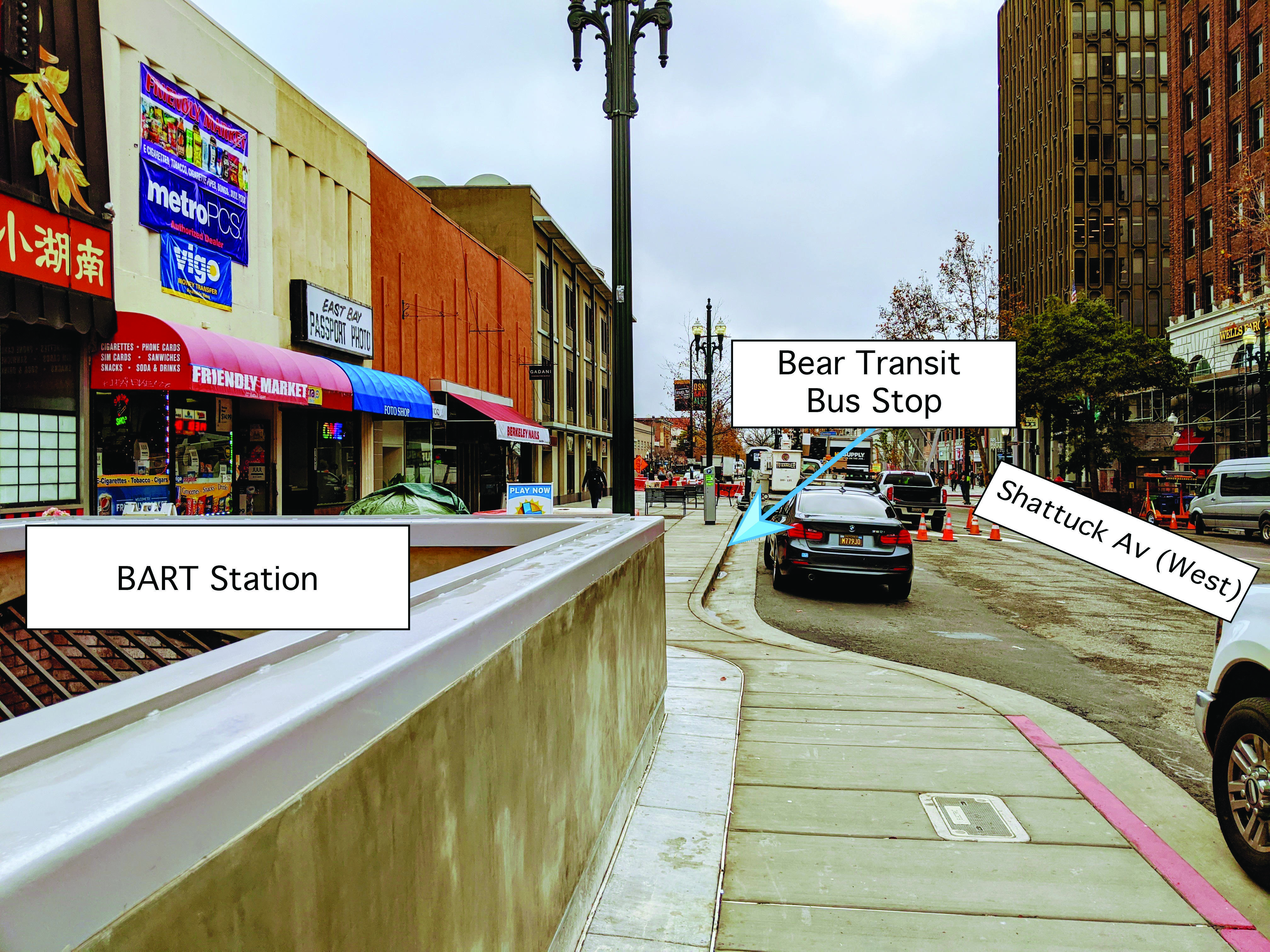 Bear Transit Downtown Berkeley Bus Stop Parking and Transportation